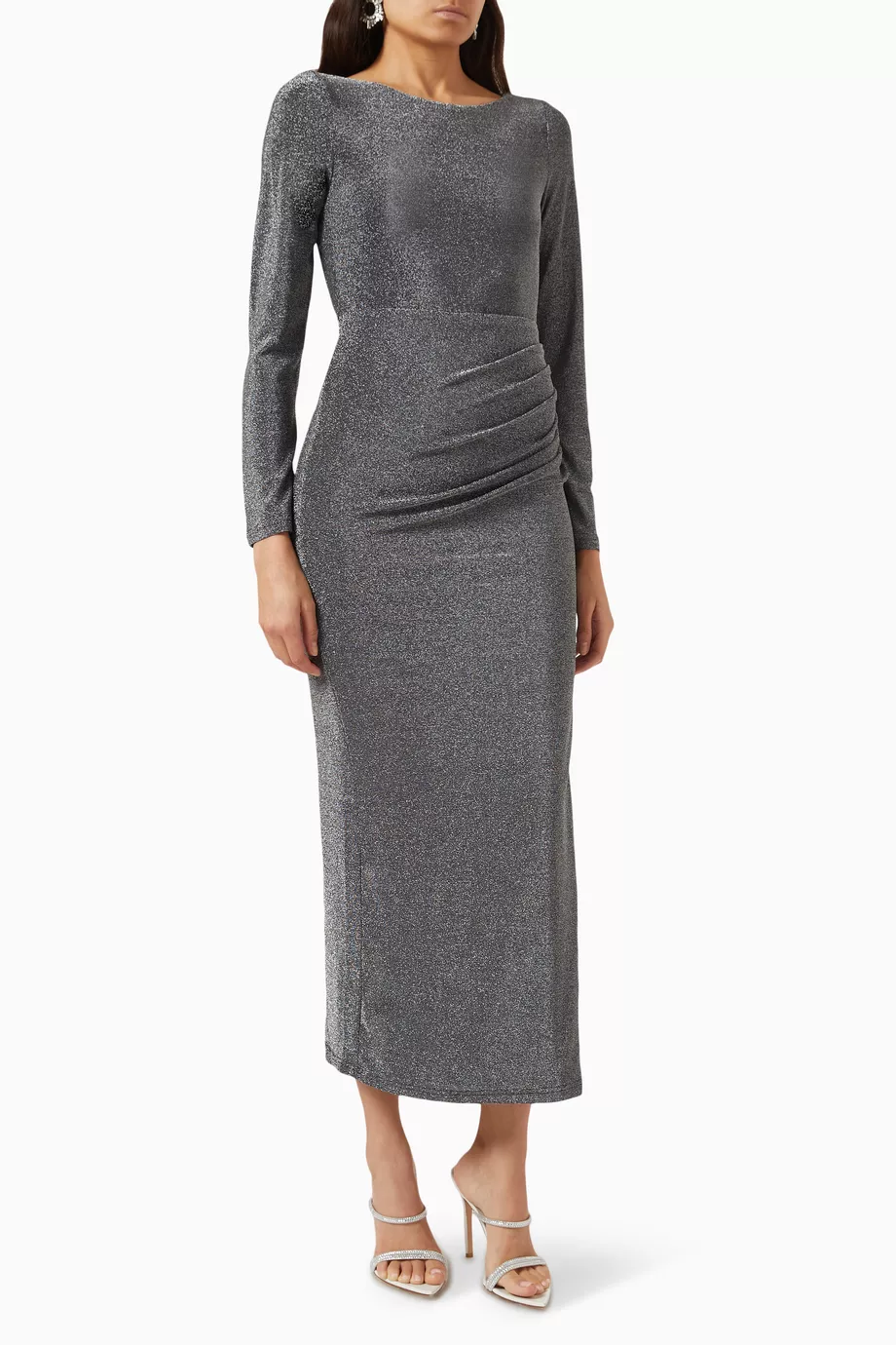 Buy Elle Zeitoune Grey Corrine Velvet Dress For Women Online Ounass UAE
