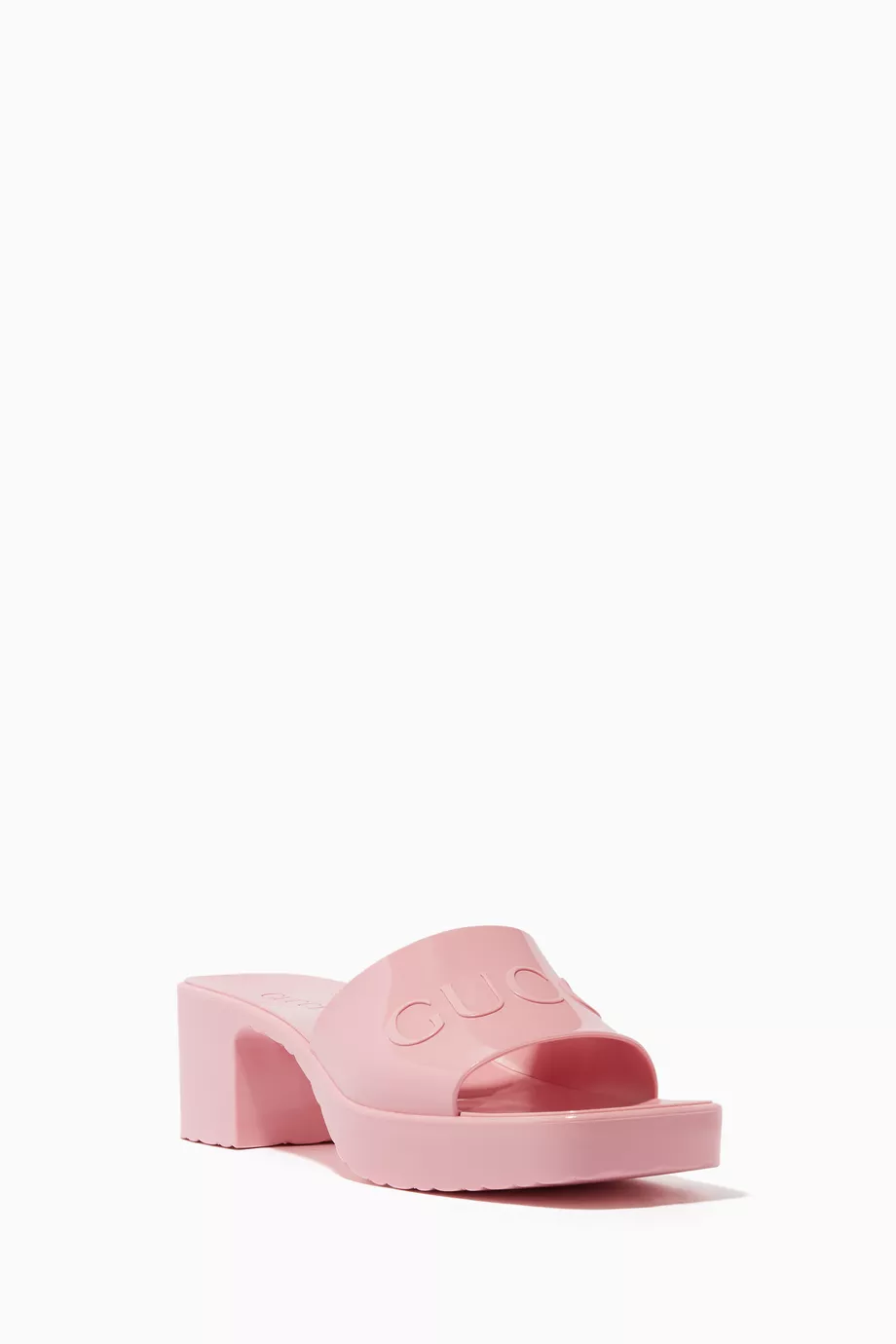 Buy Gucci Pink 30 Slide Platform Sandals in Rubber For Women Online Ounass UAE