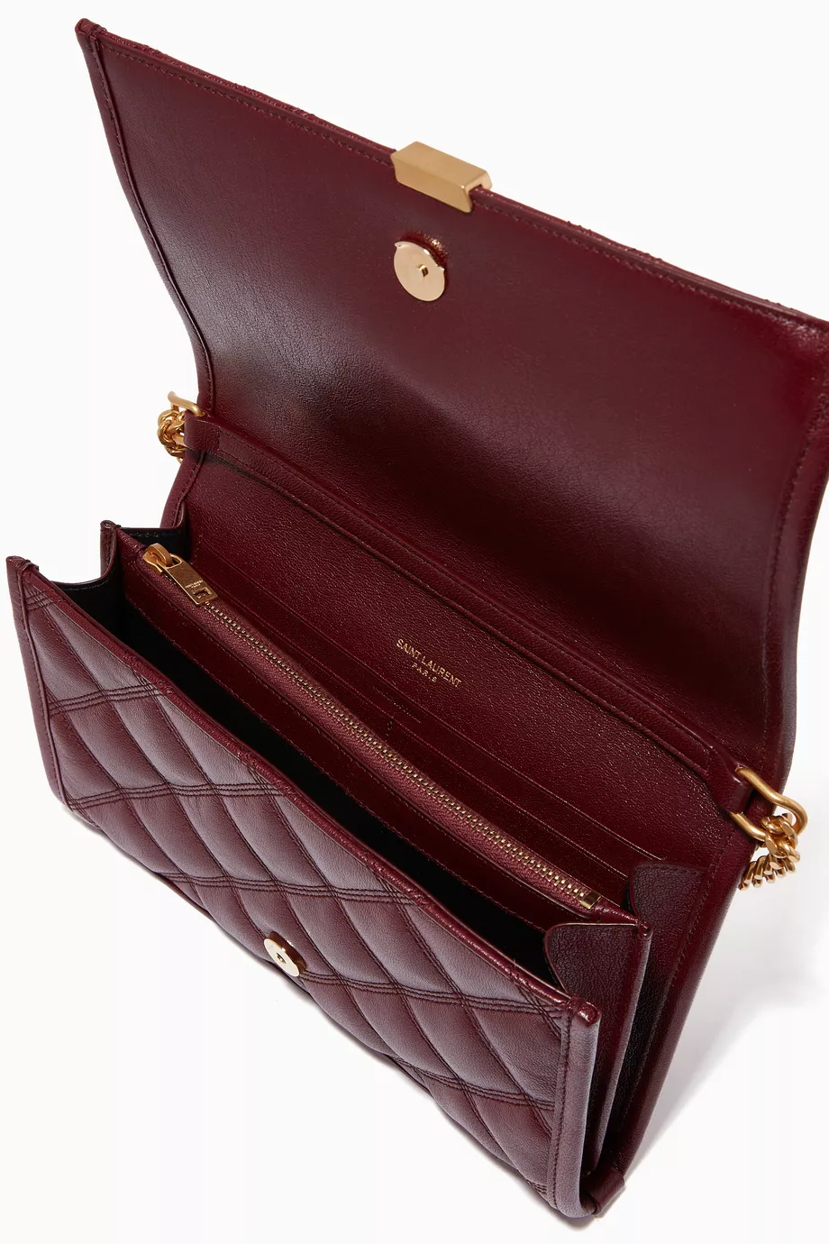 Becky Chain Wallet in Quilted Lambskin SAINT LAURENT PARIS BECKY 
