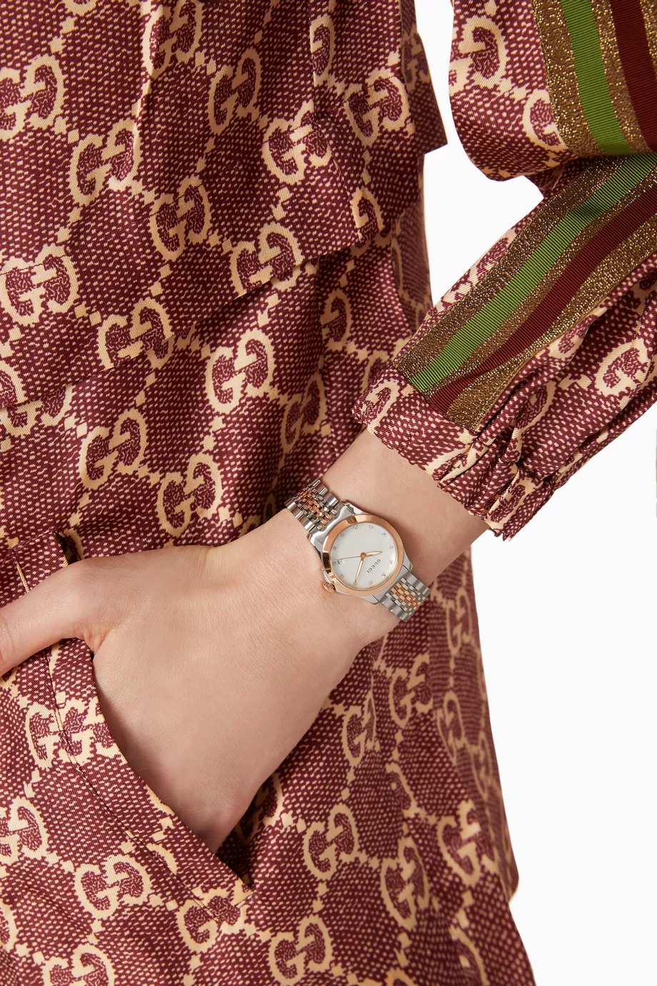 Gucci women's gold and silver watch clearance