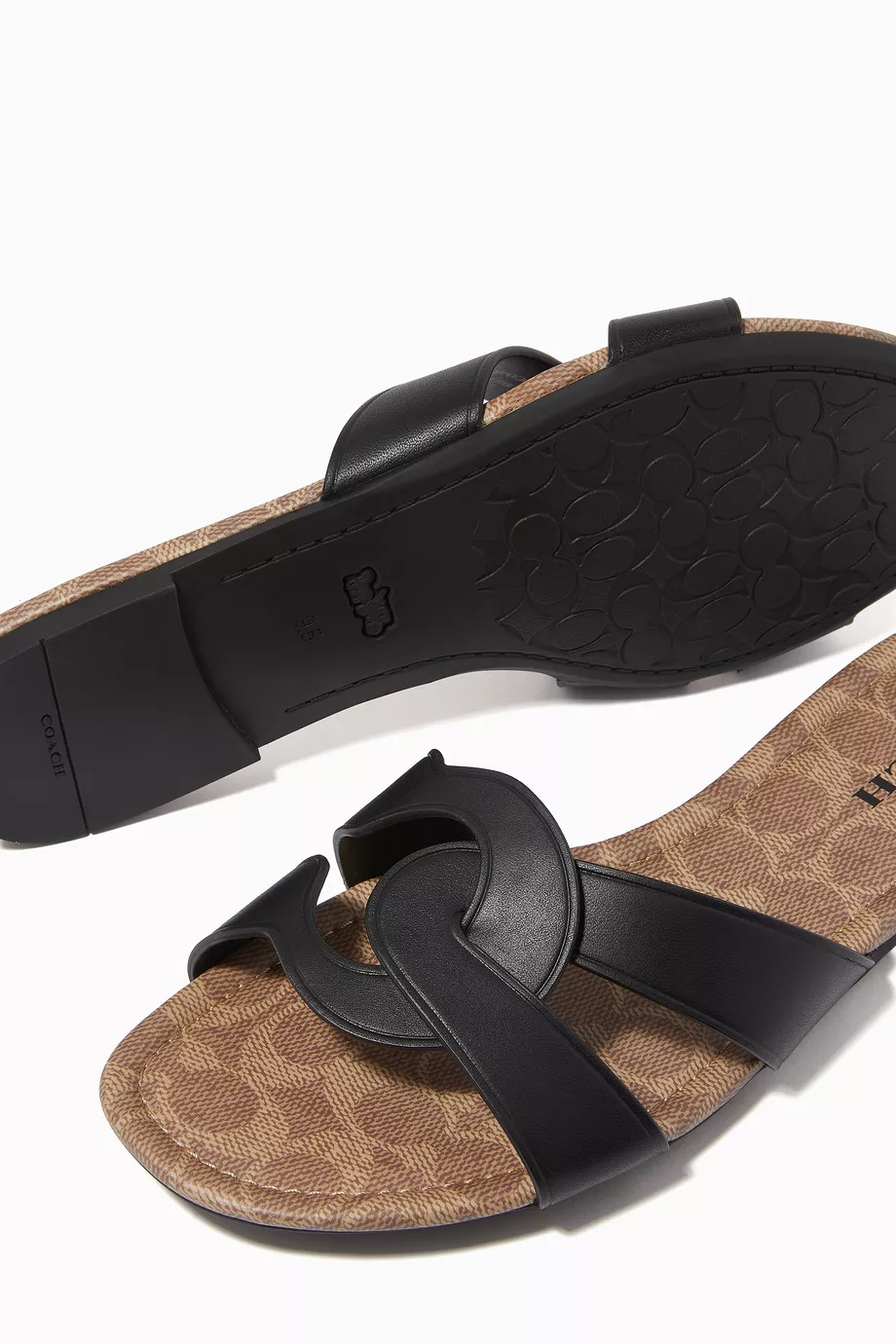 Buy Coach Black Essie Sandals in Leather For Women Online | Ounass UAE 