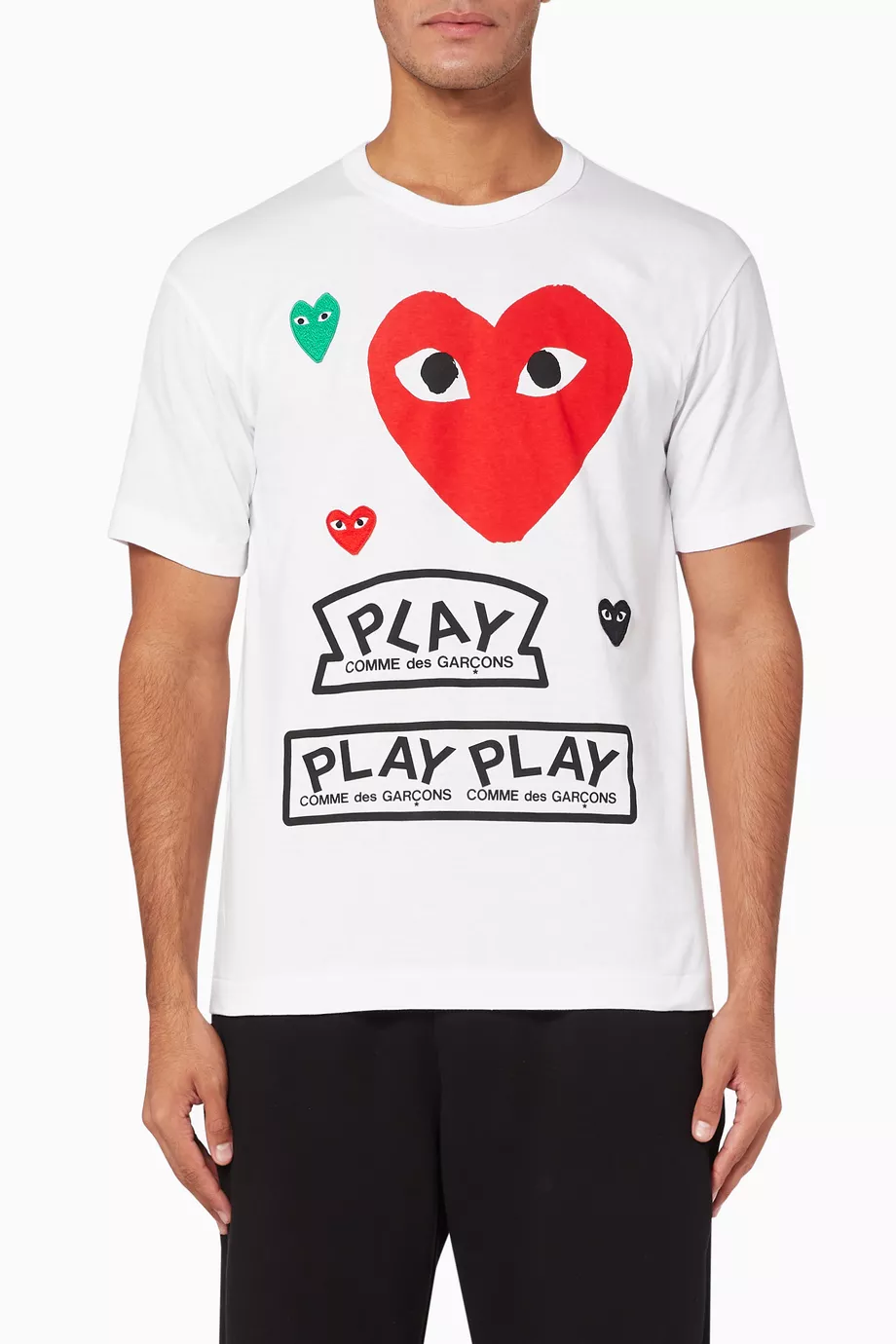 Buy Comme des Garcons PLAY White Graphic Logo Print Cotton T Shirt For Men Online Ounass UAE