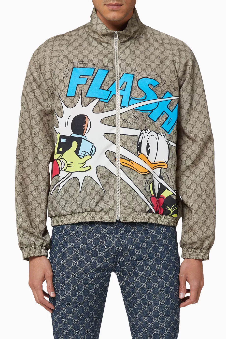 Buy Gucci Grey x Disney Donald Duck GG Nylon Jacket For Men