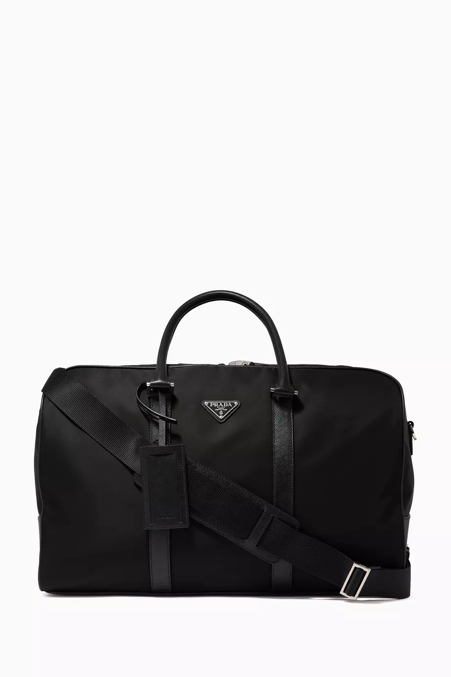 Buy Prada Black Duffle Bag in Nylon Saffiano Leather For Men