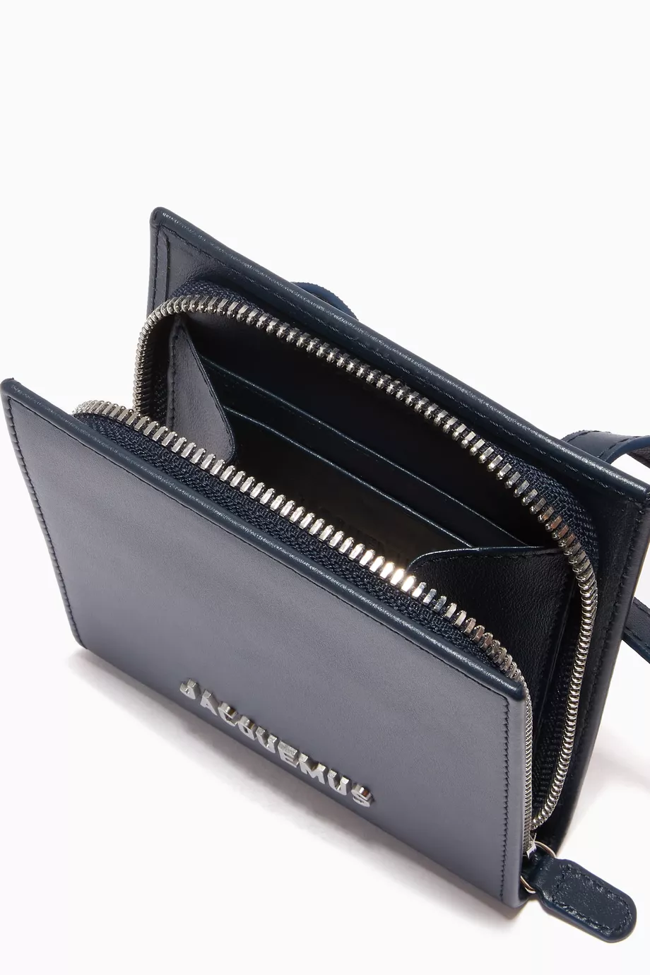 Buy Jacquemus Blue Le Gadjo Wallet on Strap in Leather For