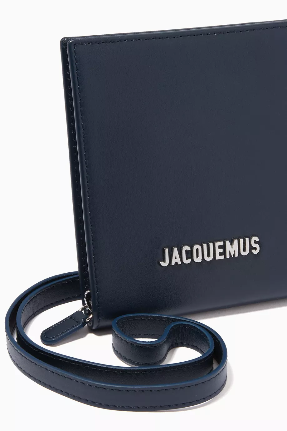 Buy Jacquemus Blue Le Gadjo Wallet on Strap in Leather For