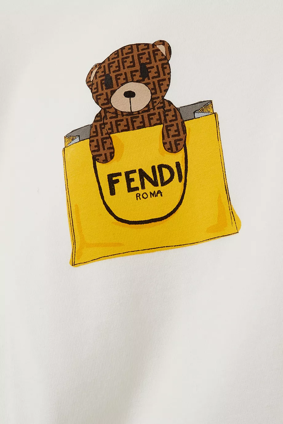 Buy Fendi White Bear Print T Shirt in Cotton For Baby Boys Online Ounass UAE