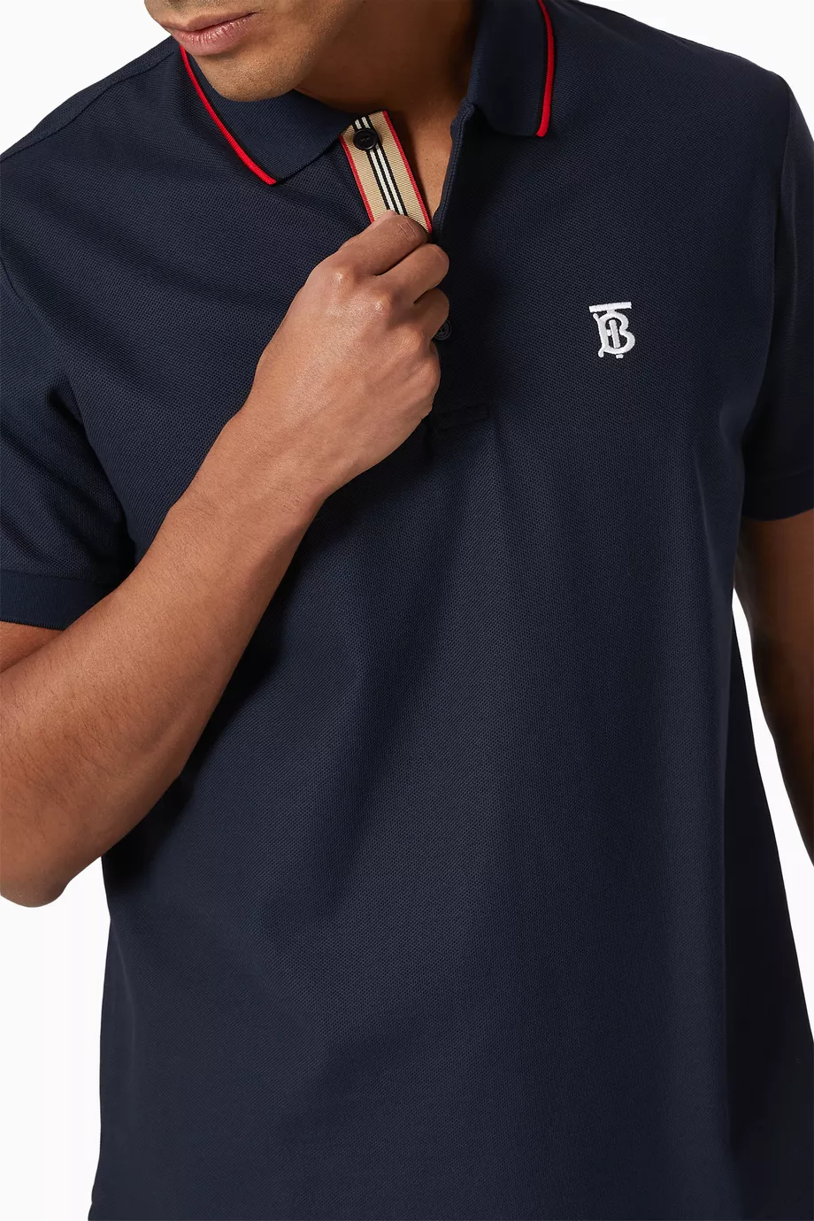 Navy burberry polo clearance