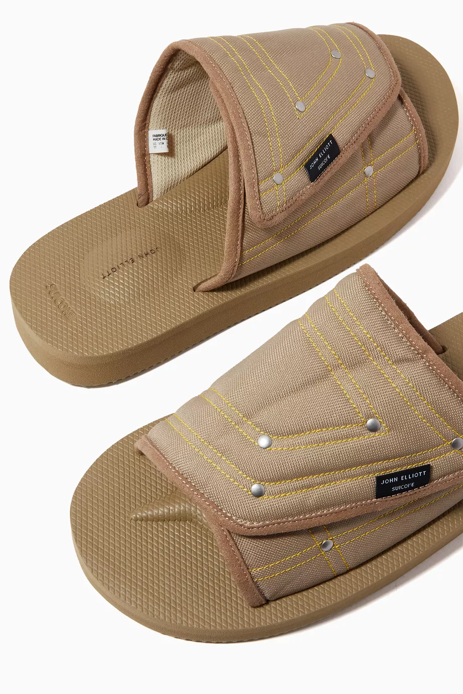 Buy Suicoke Green x John Elliott Saw-Cab Sandals in Nylon For Men