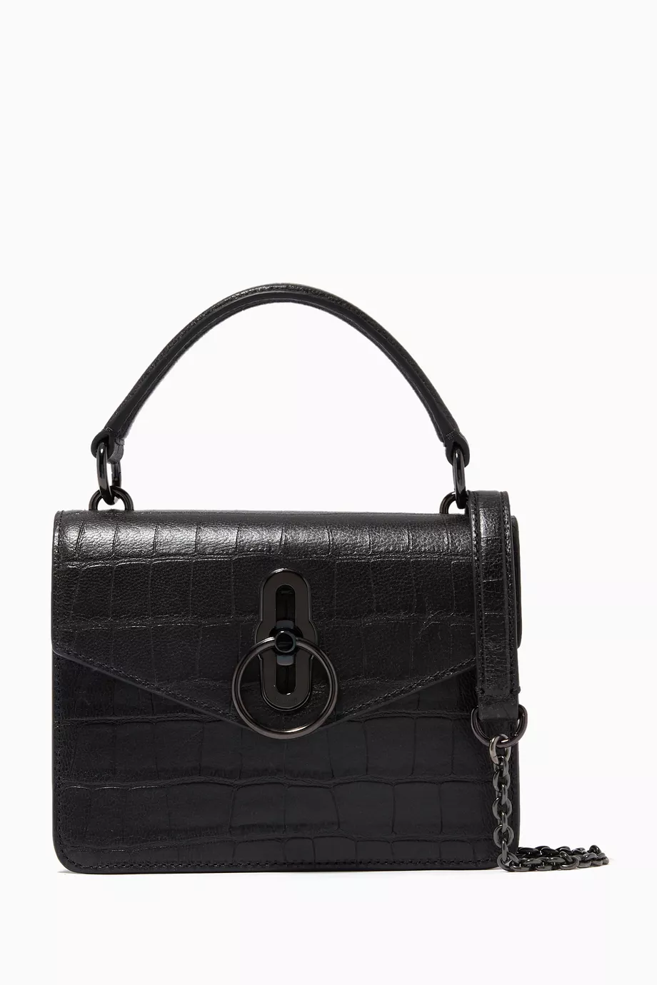 Buy Mulberry Black Small Amberley Crossbody Bag in Croc Embossed Leather For Women Online Ounass UAE