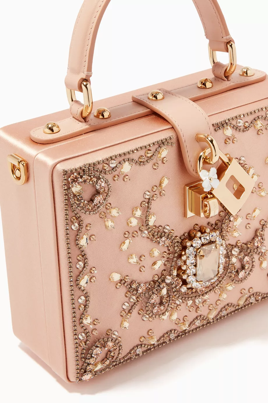 Buy Dolce Gabbana Neutral Dolce Box Bag with Crystals in Satin For Women Online Ounass UAE