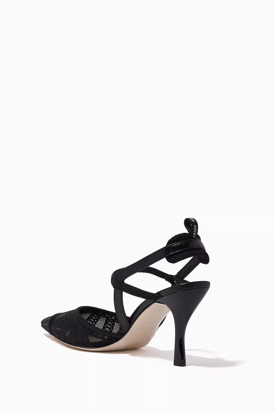 Buy Fendi Black Colibri Slingback Pumps in Micromesh For Women Online Ounass UAE