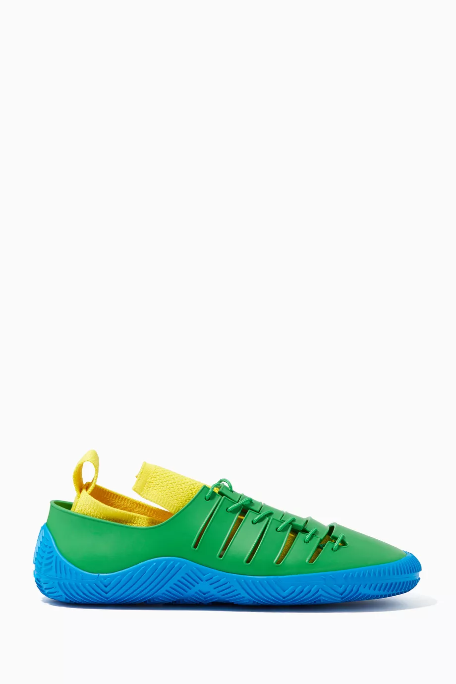 Buy Bottega Veneta Green Climber Sneakers in Tech-knit  display picture 3