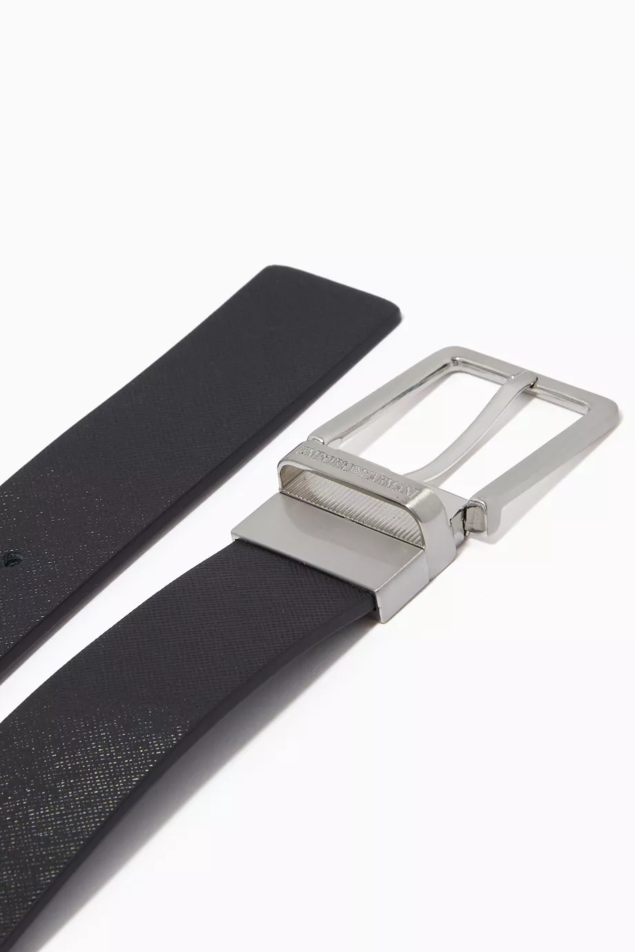 Buy Emporio Armani Black EA Interchangeable Buckle Reversible Belt
