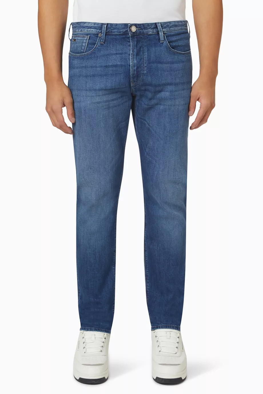 Buy Emporio Armani Blue Slim Fit Jeans in Denim For Men Online Ounass UAE