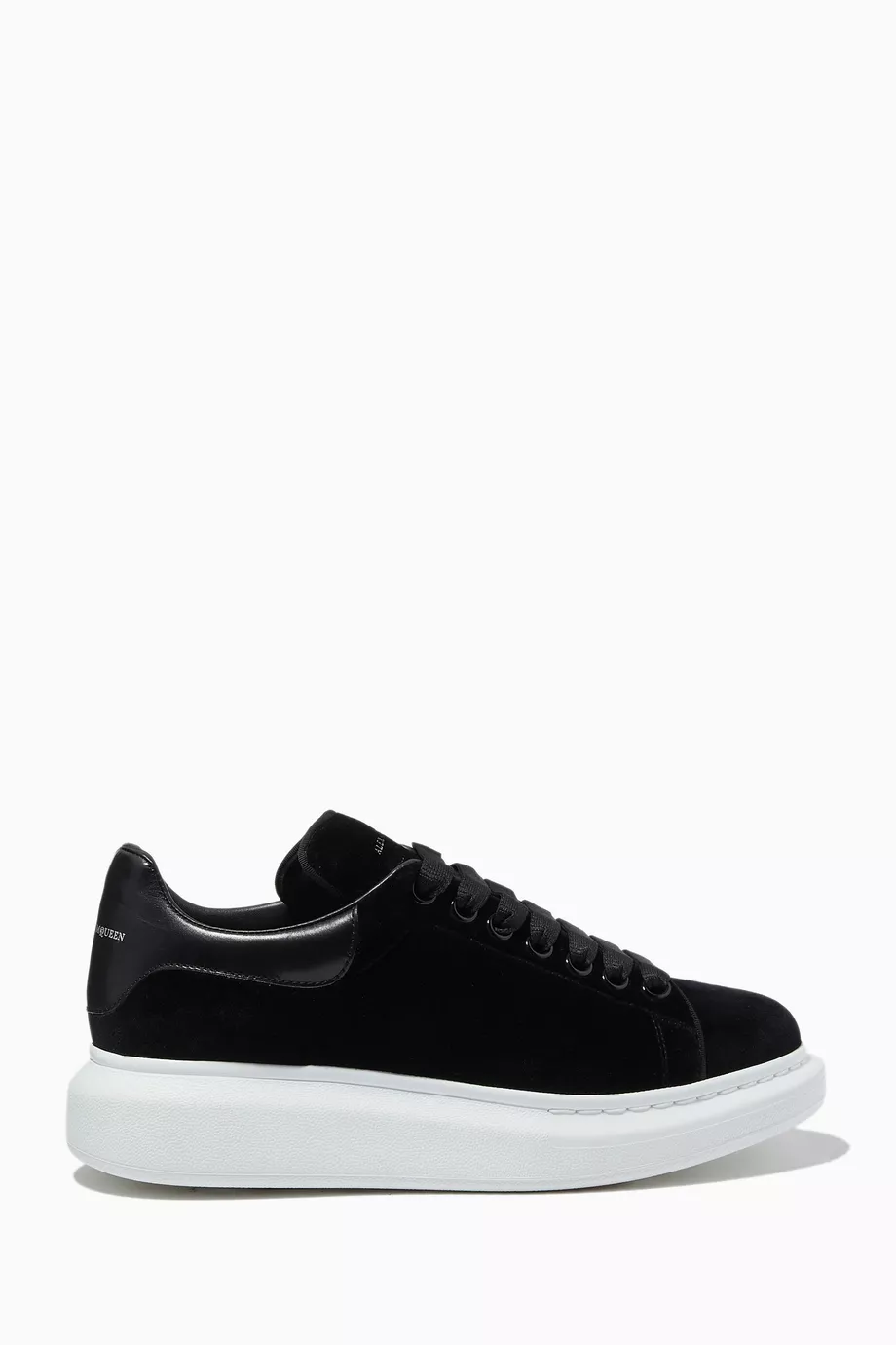 Buy Alexander McQueen Black Oversized Sneakers in Velvet For Women Online Ounass UAE