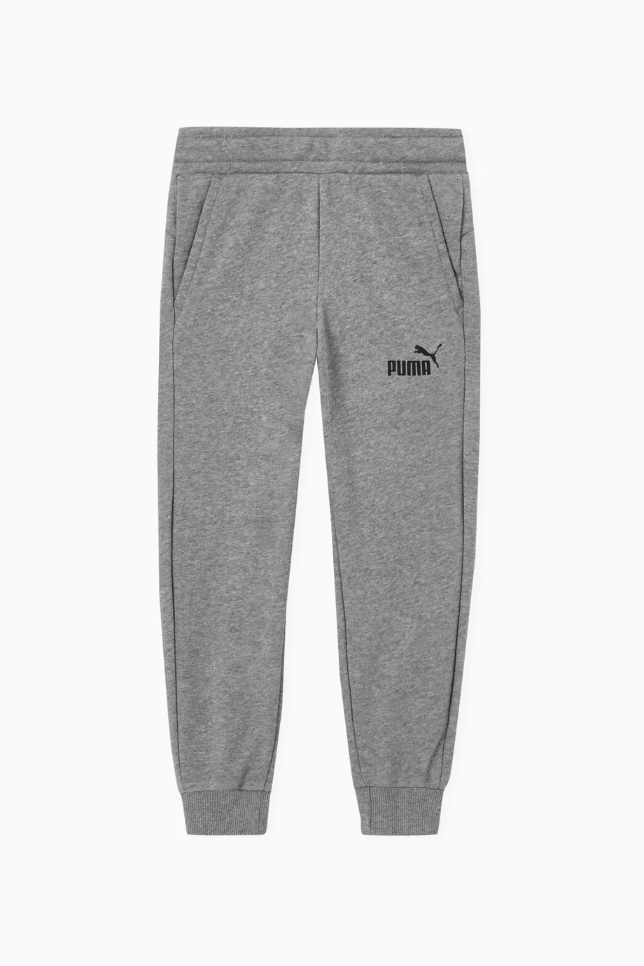 Buy Puma Grey Essential Track Pants in Cotton blend Jersey For Boys Online Ounass UAE