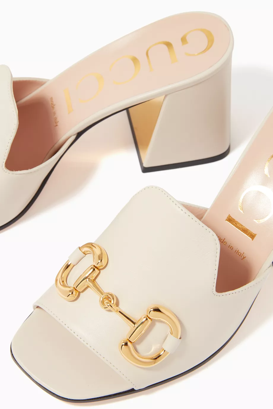 【送料&関税込】Gucci Horsebit 75 Mm White Sandals Gucci Horsebit 75 Mm White Sandals | italist
