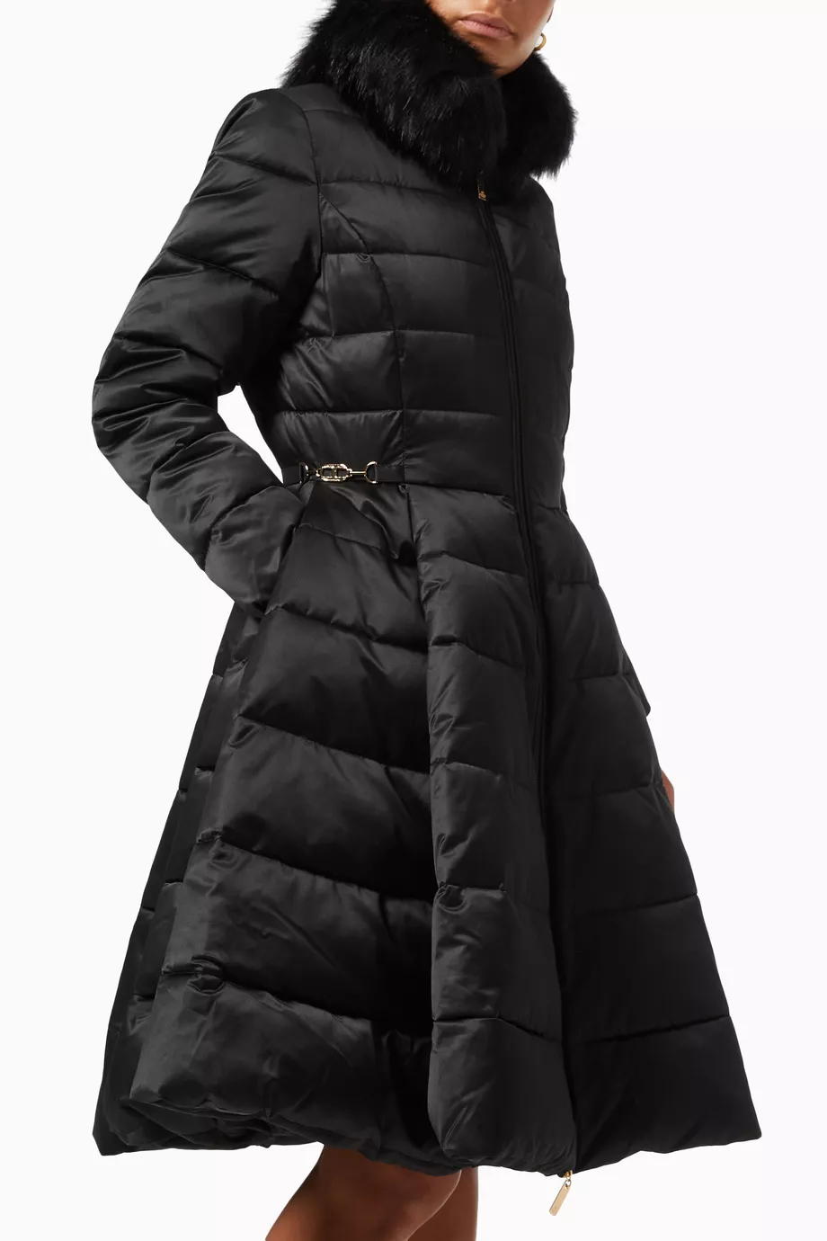Buy Elisabetta Franchi Black Quilted Circle Jacket in Nylon For Women Online Ounass UAE