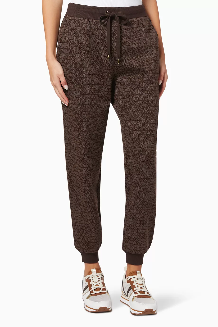 Michael kors logo print cotton terry joggers outlet