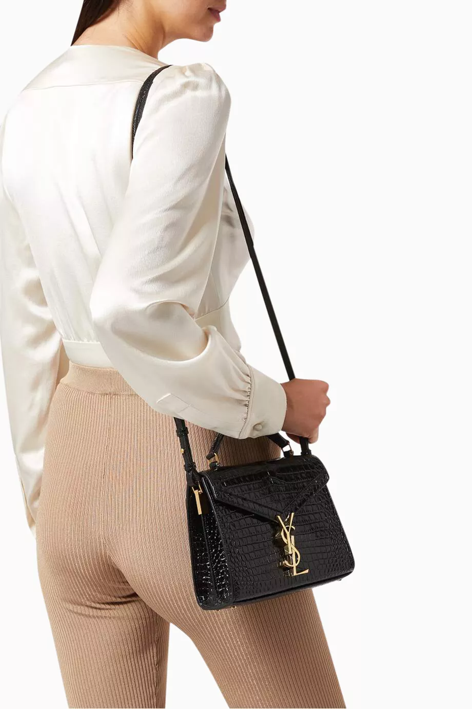 Yves Saint Ysl Cassandra Top Handle Mini Buy SAINT LAURENT Black Mini  Cassandra Top Handle Bag In Croc