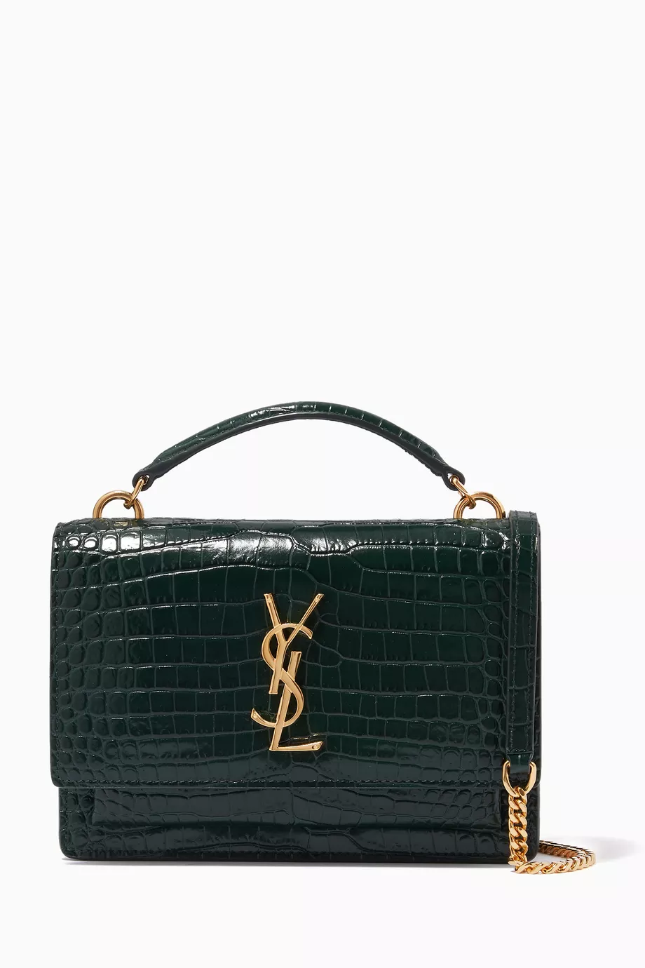 Sunset chain wallet in smooth leather top