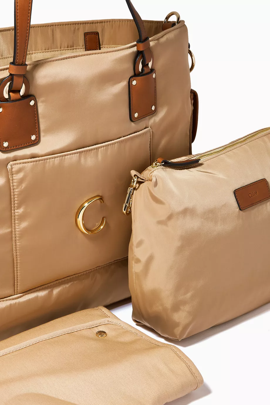 Buy Chloé Brown Diaper Bag in Nylon For Baby Girls Online Ounass UAE