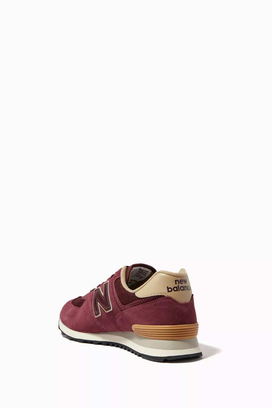 Buy New Balance Burgundy 574 Sneakers in TENCEL™ Suede Mesh For