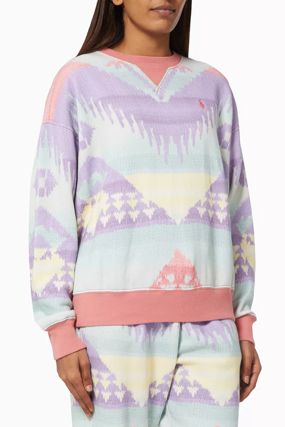 Buy Polo Ralph Lauren Multicolour Southwestern Sweatshirt in Cotton Blend Fleece For Women Online Ounass UAE