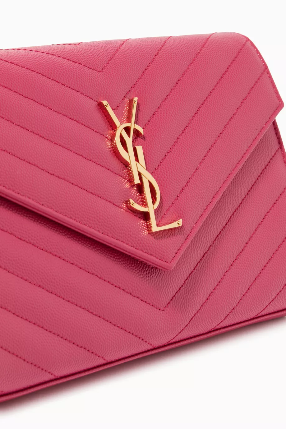 Buy SAINT LAURENT Pink Cassandre Chain Wallet in Matelasse Leather For Women Online Ounass UAE