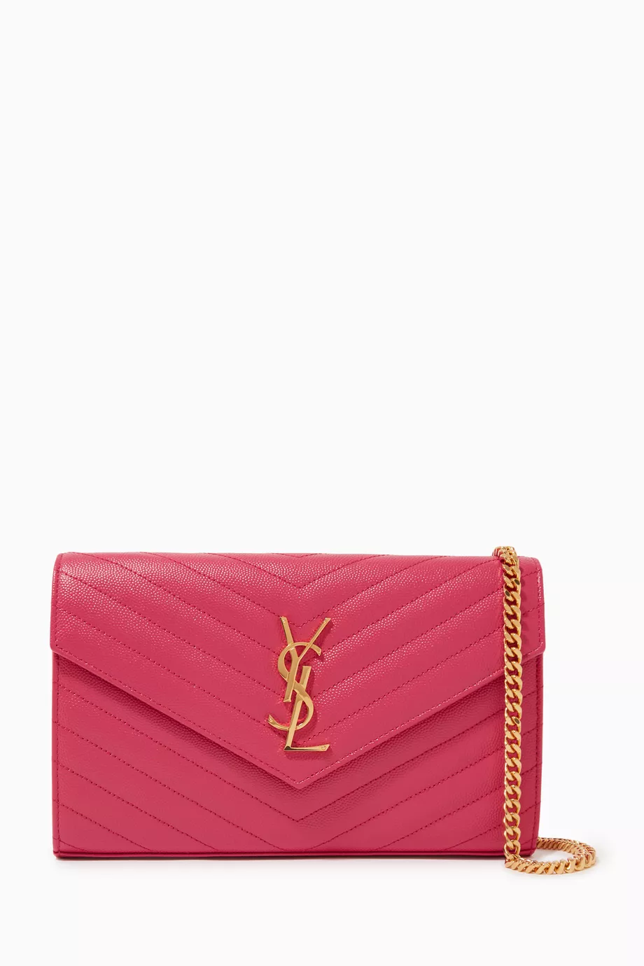 Ysl chain wallet pink store