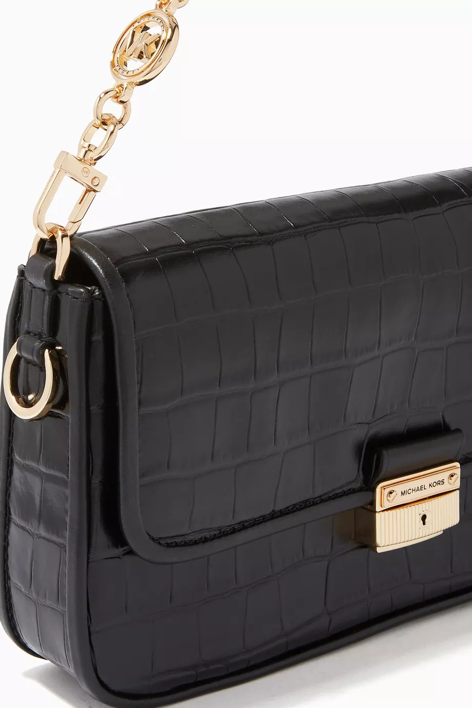 Buy Michael Kors Black Small Bradshaw Shoulder Bag in Croc