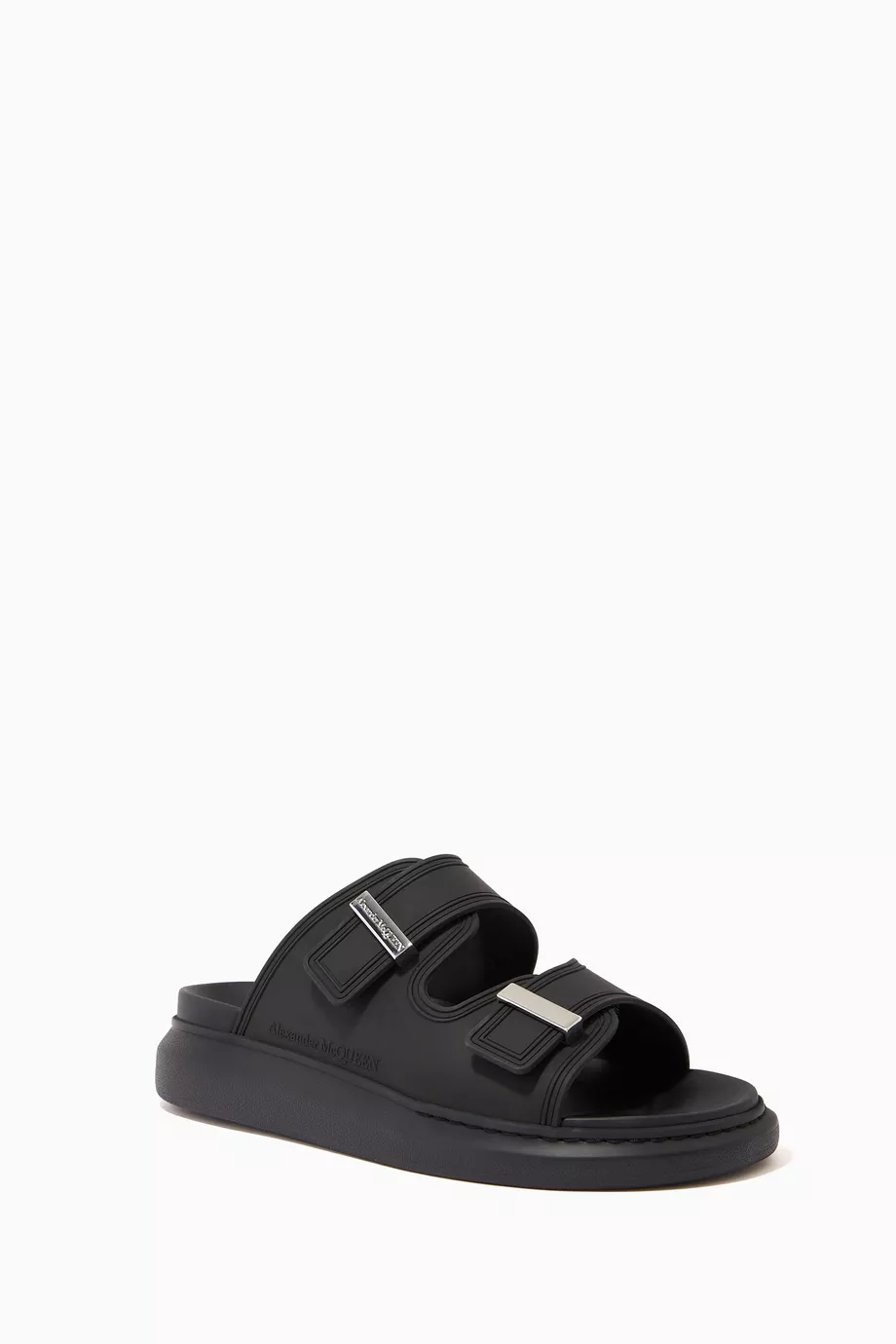 Buy Alexander McQueen Black Hybrid Slide Sandals in Rubber For Men Online Ounass UAE