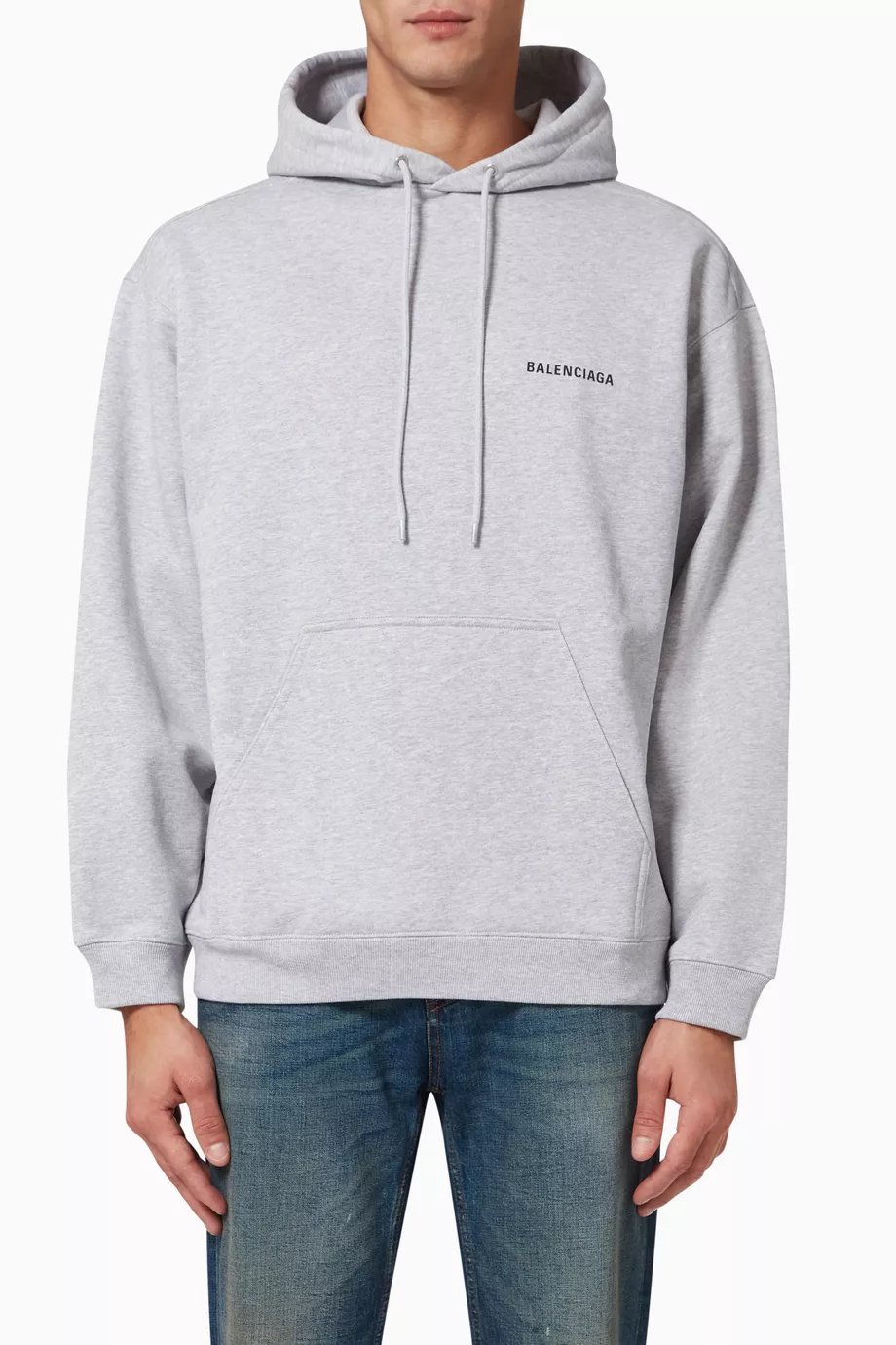 Balenciaga grey logo hoodie top