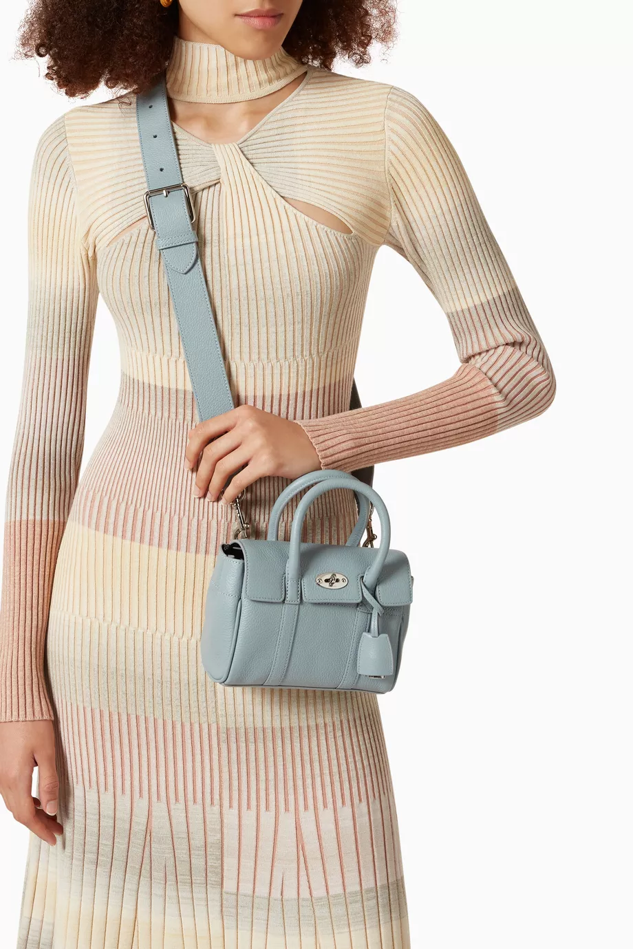 Buy Mulberry Blue Mini Bayswater Bag in Small Classic Grain Leather For Women Online Ounass UAE