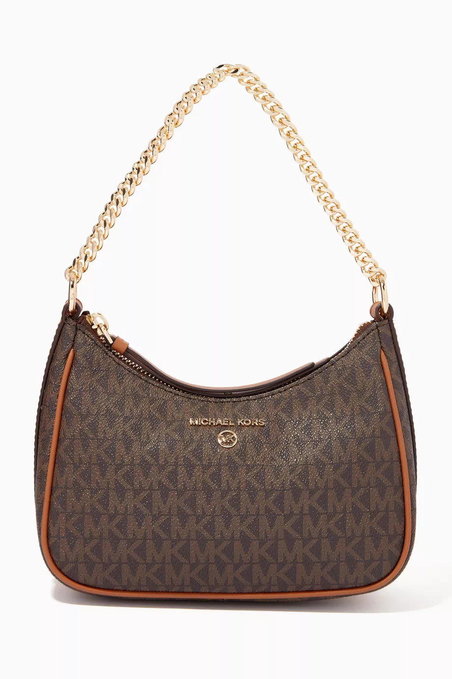 Buy Michael Kors Brown Small Jet Set Charm Shoulder Bag in Logo Canvas For Women Online Ounass UAE