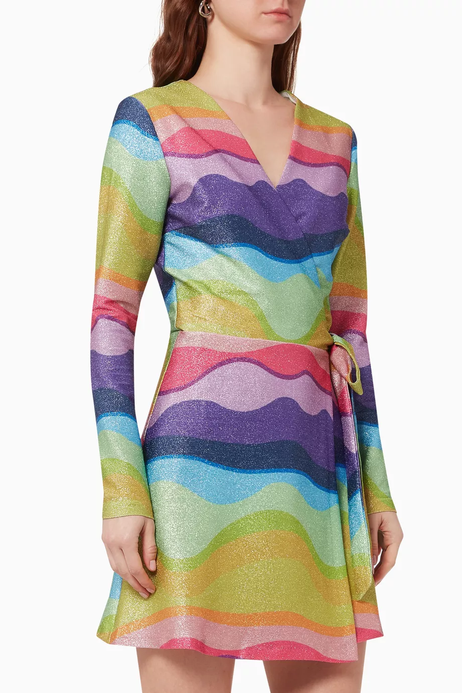 Multicolor wrap dress store