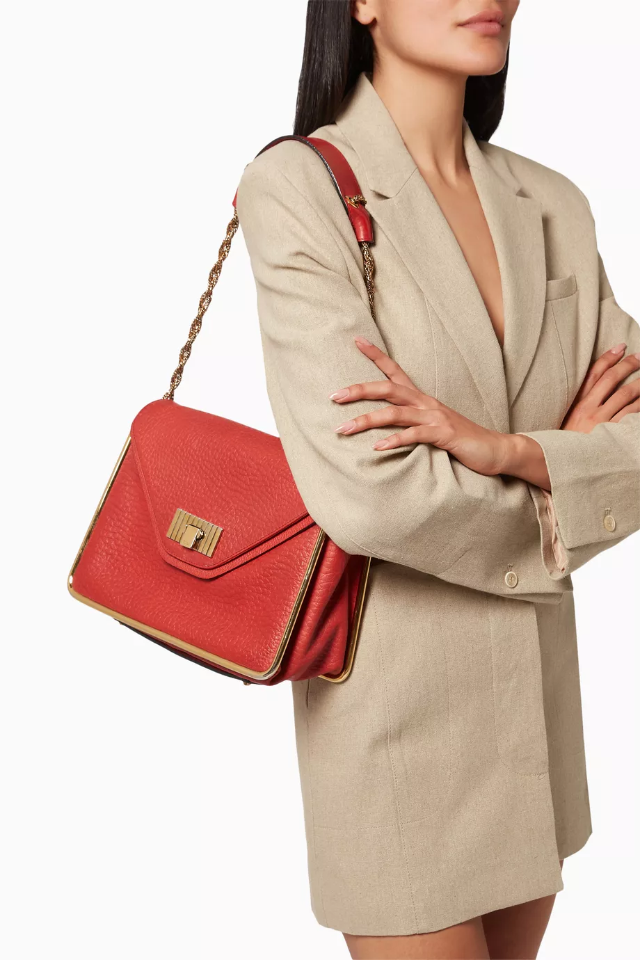 Buy Chloe Pre Loved Red Small Sally Shoulder Bag in Leather For Women Online Ounass UAE