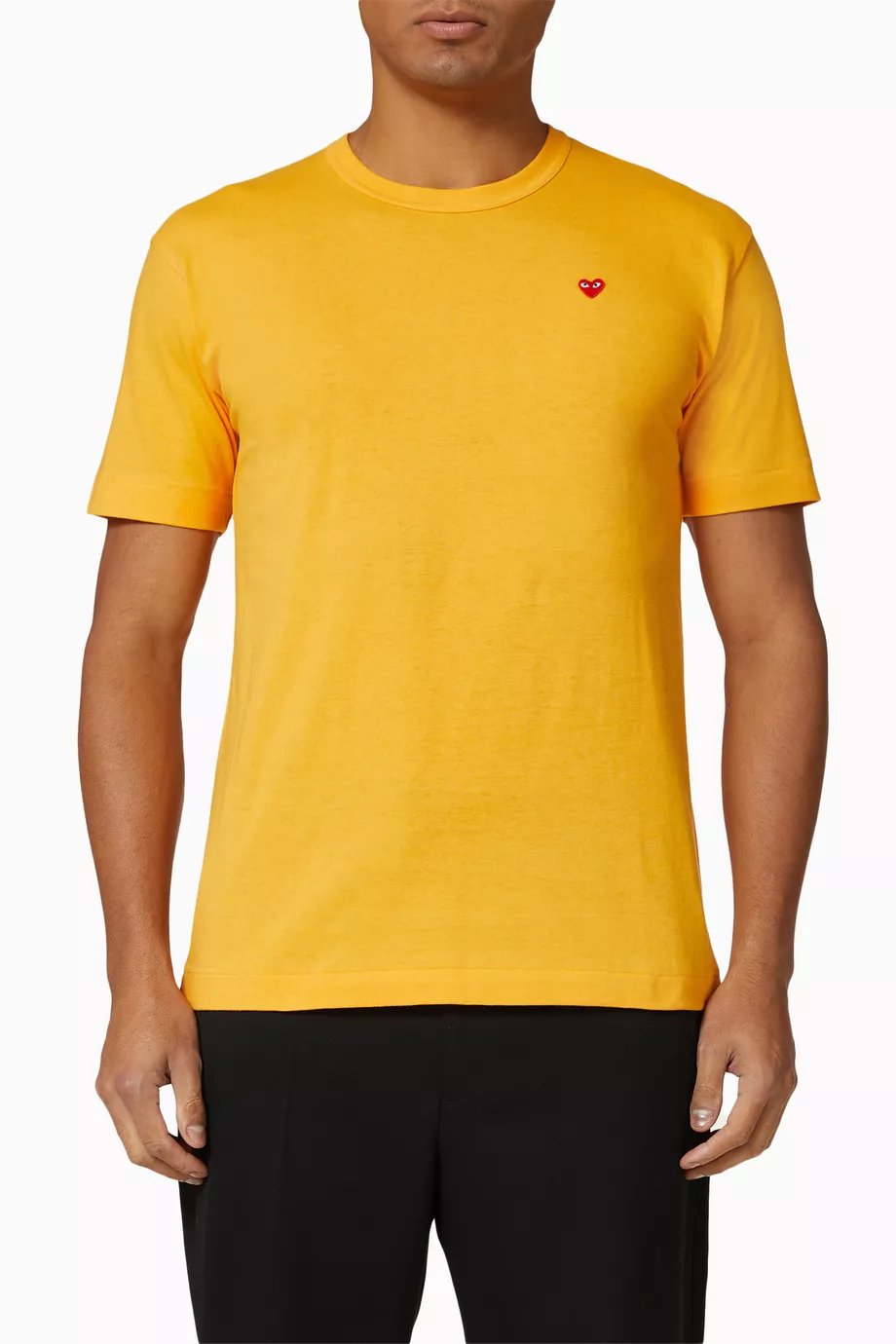Buy Comme des Garcons PLAY Yellow T shirt in Cotton Jersey For Men Online Ounass UAE