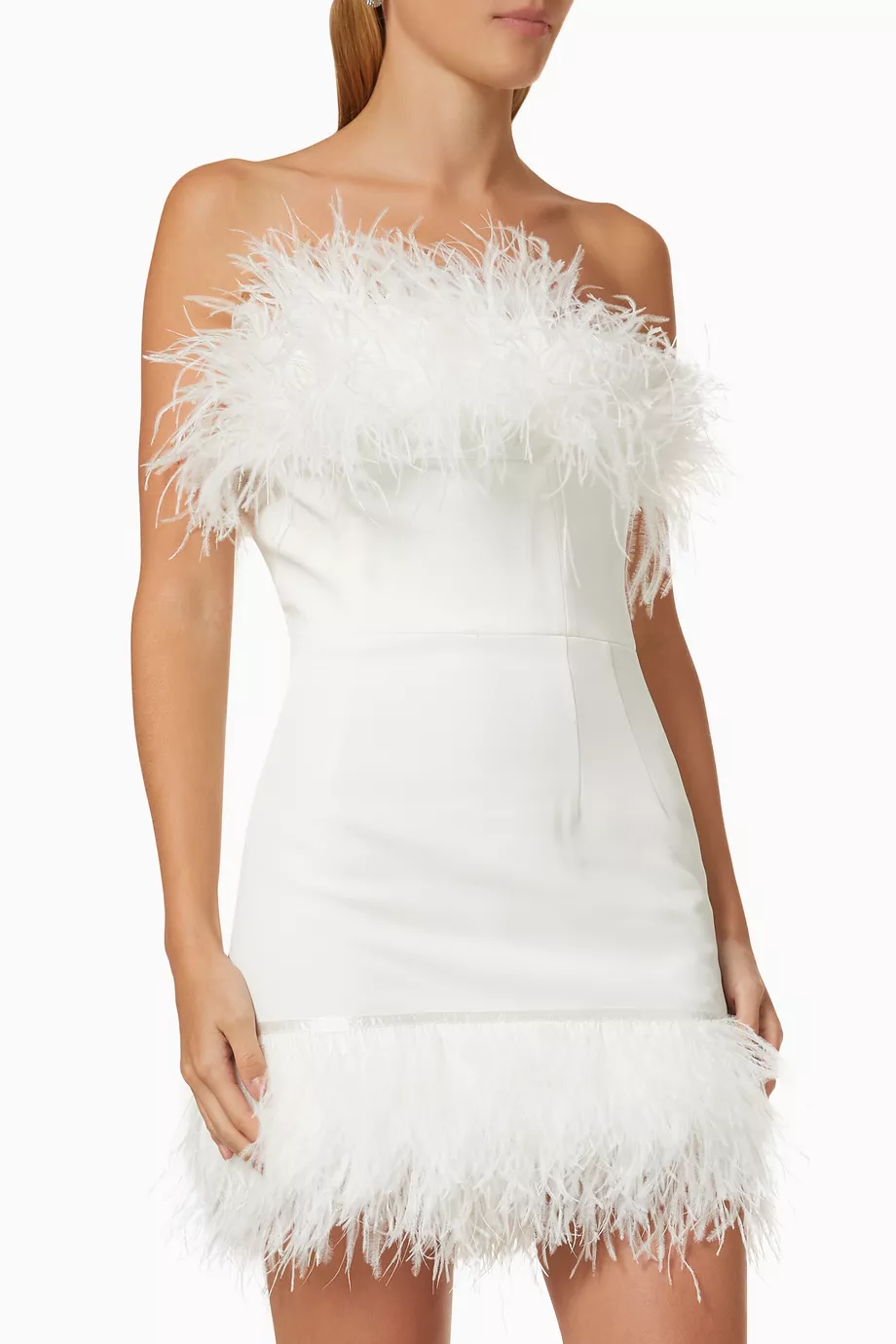lola blanc mini feather dress Bimba Y Lola Feather-Print Mini Dress In Black - 30% Off