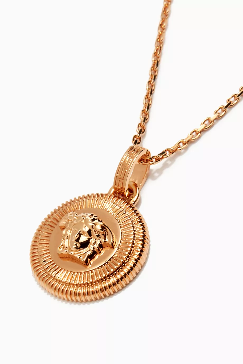 Versace gold coin necklace new arrivals