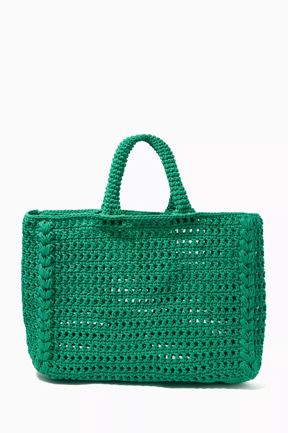 ★PISCESS★Ribbon Knit Tote Bag★Green, Coral★大人気★ Mrs. Alice Tote Bag (Green Ikat)