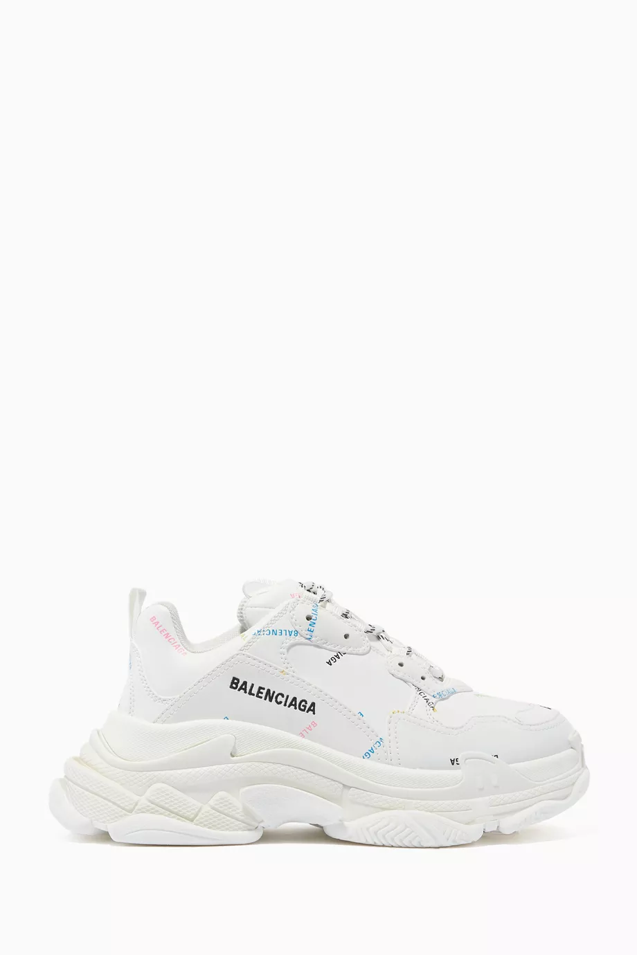 Buy Balenciaga White Triple S Allover Logo Sneakers in Technical Material For Women Online Ounass UAE