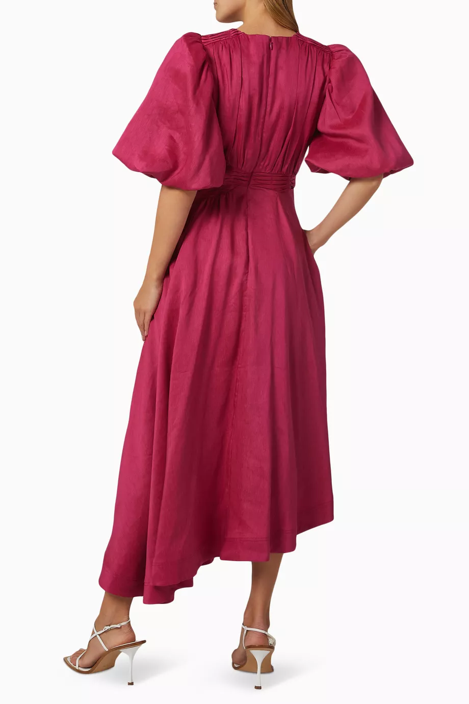 aje tidal tucked midi dress Hire Tidal Tucked Cut Out Midi Dress - Oakmoss | AJE
