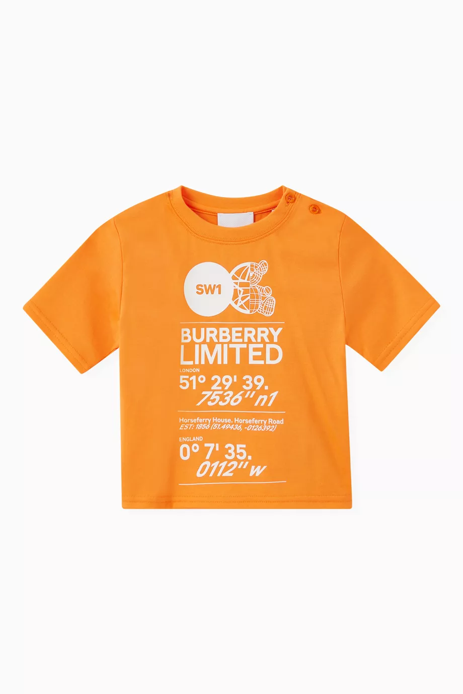Buy Burberry Orange Joel T shirt in Cotton Jersey For Baby Boys Online Ounass UAE