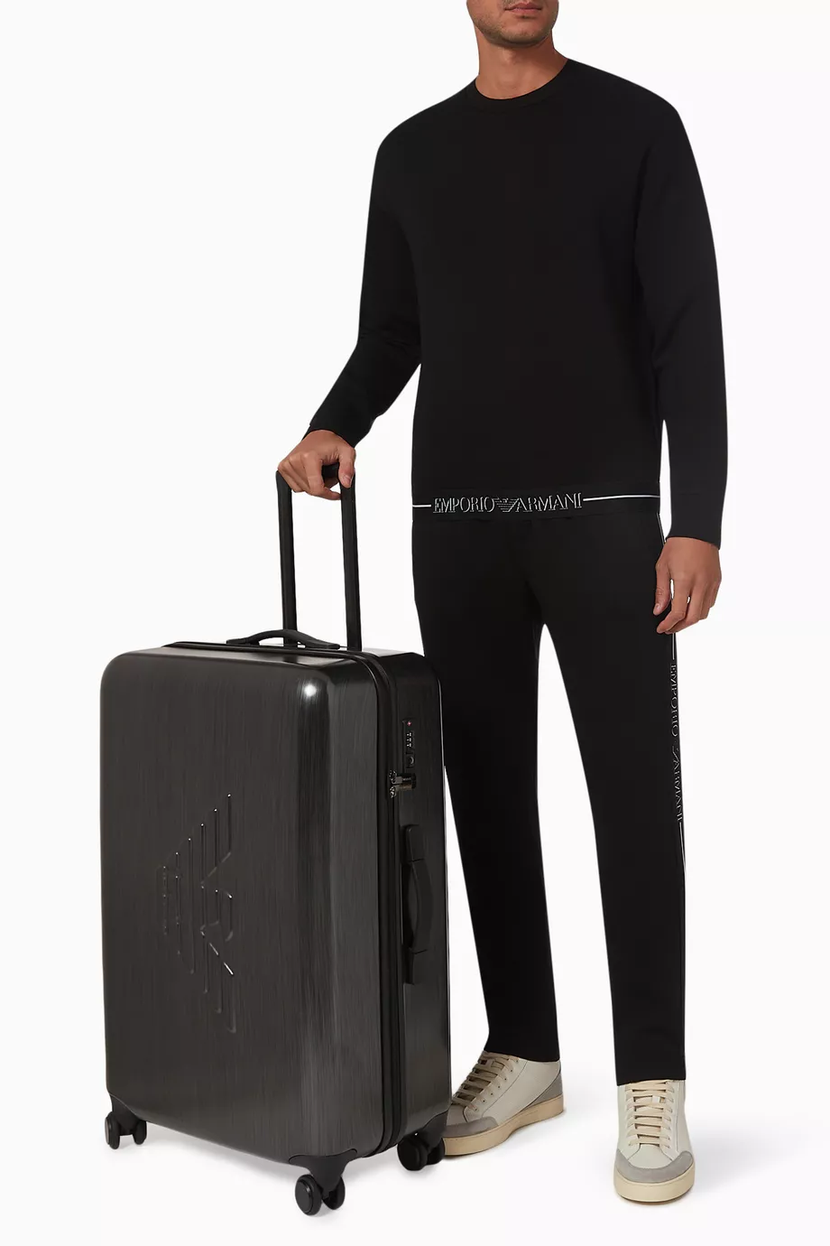 Buy Emporio Armani Grey Large Trolley Bag in ABS For Men Online Ounass UAE