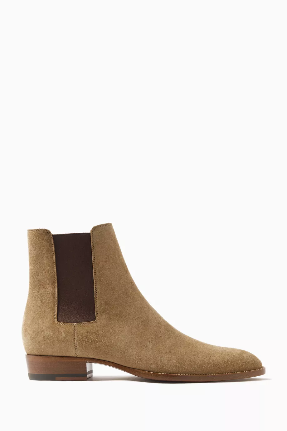 Buy SAINT LAURENT Neutral Wyatt Chelsea Boots in Suede For Men Online Ounass UAE