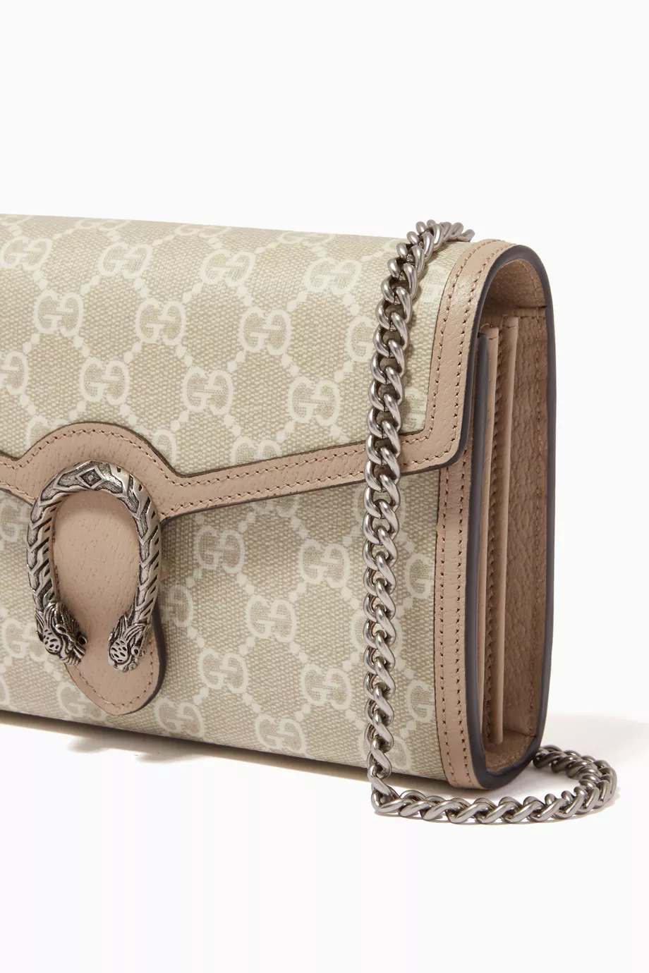 Buy Gucci Neutral Dionysus Chain Wallet Bag in Supreme Canvas Leather For Women Online Ounass UAE