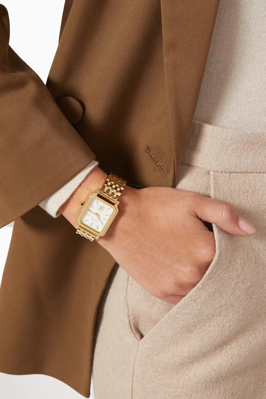 Tory burch watch rose gold deals