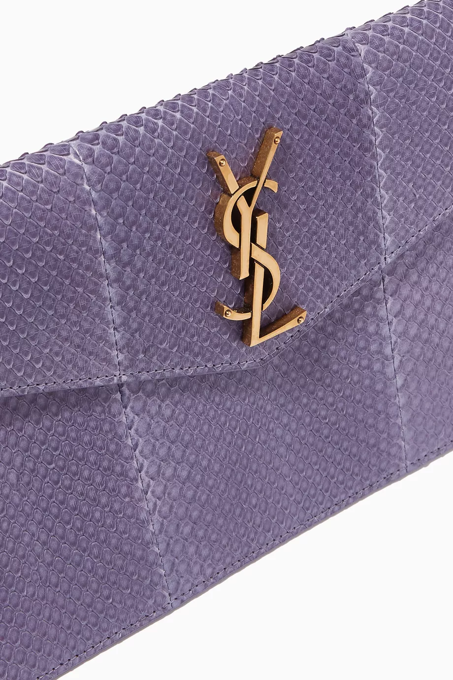 Buy SAINT LAURENT Purple Uptown Envelope Pouch in Python For Women